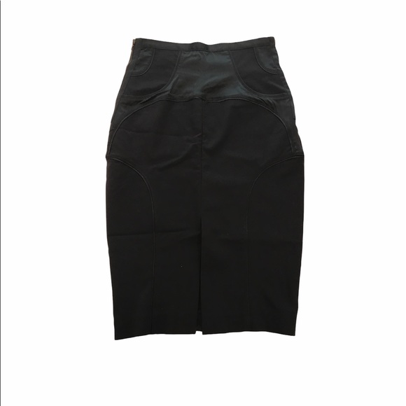 GUCCI black satin zipper pencil skirt - Picture 4 of 6